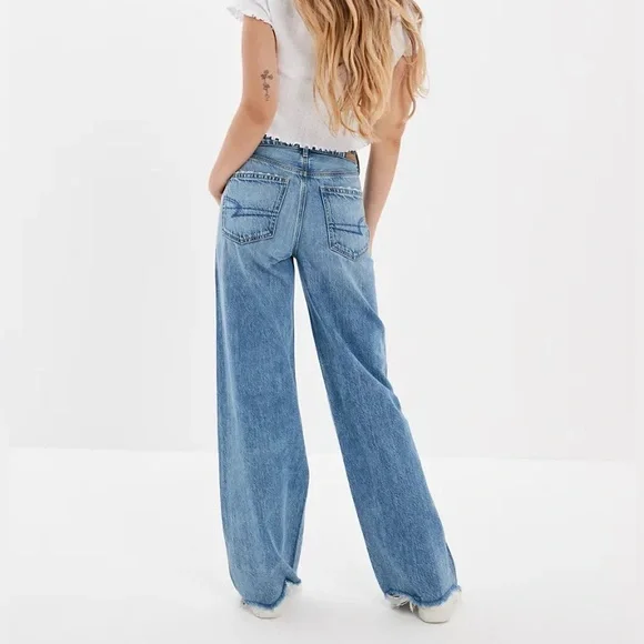 American Eagle Super High Rise Baggy Wide Leg Jeans 👖 - Picture 2 of 12